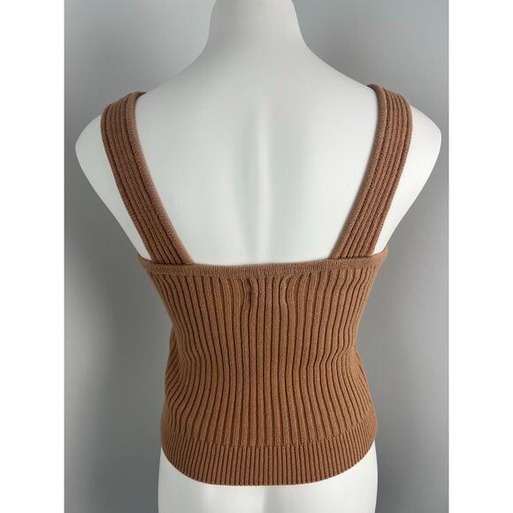 Women's Blu Pepper Knit Sleeveless Top in Brown Small - Picture 3 of 5